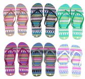 Wholesale Footwear Women's Flip Flops - Tribal Prints