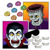 Halloween Party Games Blindfold Mask W/7 Brains & 8 Fangs Included