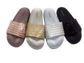 Wholesale Footwear Cammie Slide On Glittering Sandals For Women Black Only