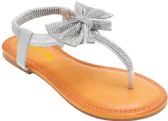 Wholesale Footwear Flat Sandals For Women In Silver Color Size 6-11