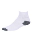 Men's Sport Quarter Ankle Sock In White With Black Heel & Toe Size 10-13