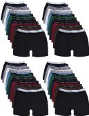 Mens 100% Cotton Boxer Briefs Underwear, Assorted Colors Large