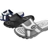 Wholesale Footwear Mens Wedge Sandals. Assortment Of Colors. Man Made Sole And Upper. Imported