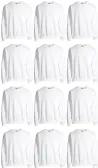Mens White Cotton Blend Fleece Sweat Shirts Size L Pack Of 12