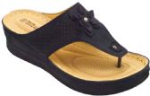 Wholesale Footwear Platform Sandals For Women Bohemian Flowers Sole Open Toe In Black Color Size 7-11