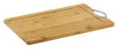 Home Basics 10" x 15" Bamboo Cutting Board with Juice Groove and Stainless Steel Handle