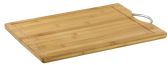 Home Basics 12" x 16" Bamboo Cutting Board with Juice Groove and Stainless Steel Handle