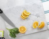 Home Basics Multi-Purpose Pastry Marble Cutting Board, White