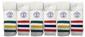 Yacht & Smith Women's Cotton 26" Inch Terry Cushioned Athletic White Striped Top Tube Socks